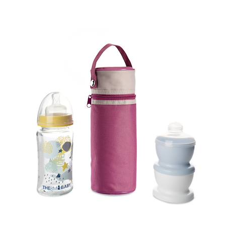 Porte biberon isotherme Gris+Rose orchidée 7 - vertbaudet enfant 