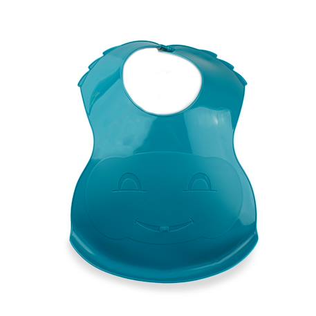 Bavoir semi-rigide avec récupérateur Émeraude+Fleur bleue+Gris charme+Marron glacé+Rose poudré+Vert céladon 1 - vertbaudet enfant 