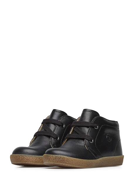 Chaussures à lacets en nappa brossé conte Berry red+Noir- 10 - vertbaudet enfant 