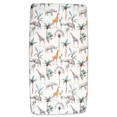 Drap-housse en satin de coton safari Safari, vert, gris, blanc 6 - vertbaudet enfant 