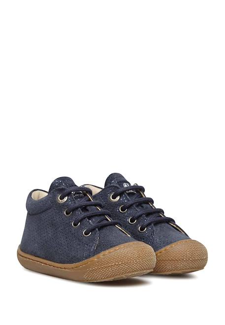Chaussures premiers pas en suède lamé cocoon Marine- 2 - vertbaudet enfant 