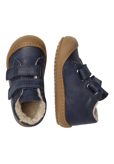 Chaussons doublés en laine racoon vl Bleu foncé- 4 - vertbaudet enfant 