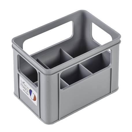 Bac à 6 biberons Blanc+Gris charme 8 - vertbaudet enfant 
