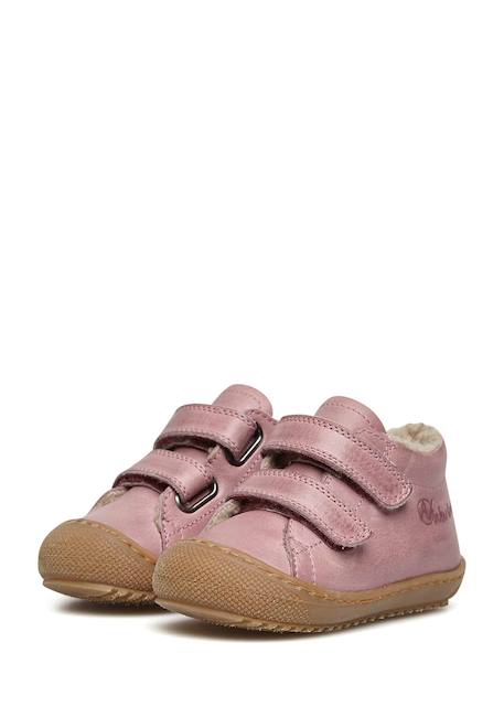 Chaussons premiers pas doublés en laine racoon vl Rose clair-+Sage- 5 - vertbaudet enfant 