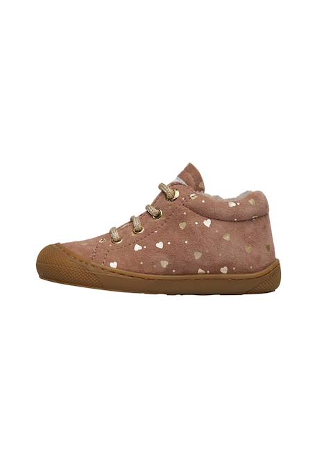 Chaussures premiers pas en suède cocoon Beige+Rose poudré-+Vert 8 - vertbaudet enfant 