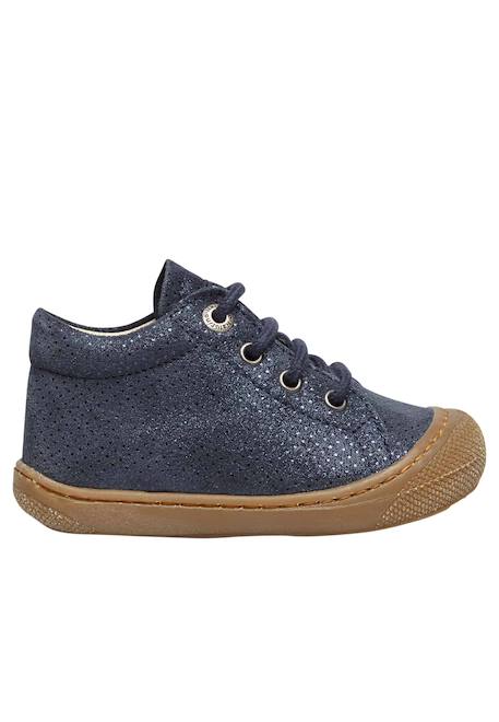 Chaussures premiers pas en suède lamé cocoon Marine- 1 - vertbaudet enfant 