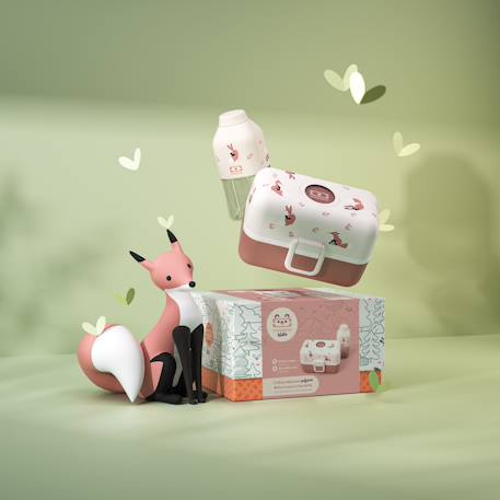 Coffret cadeau enfants lunch box tresor 800ml Cannelle fox+Vert raccoon 4 - vertbaudet enfant 