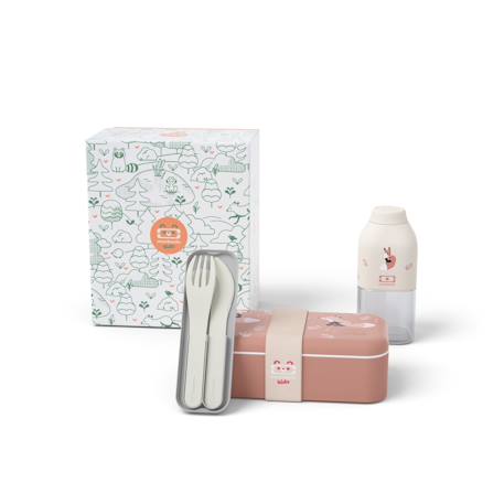 Coffret cadeau enfants lunch box foodie 500ml Cannelle fox+Vert raccoon 2 - vertbaudet enfant 