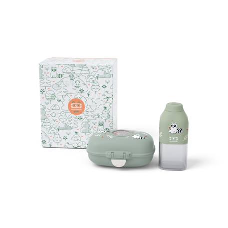 Coffret cadeau enfants boite à goûter gram 600ml Cannelle fox+Vert raccoon 6 - vertbaudet enfant 