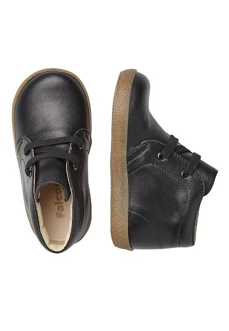 Chaussures à lacets en nappa brossé conte Berry red+Noir- 9 - vertbaudet enfant 