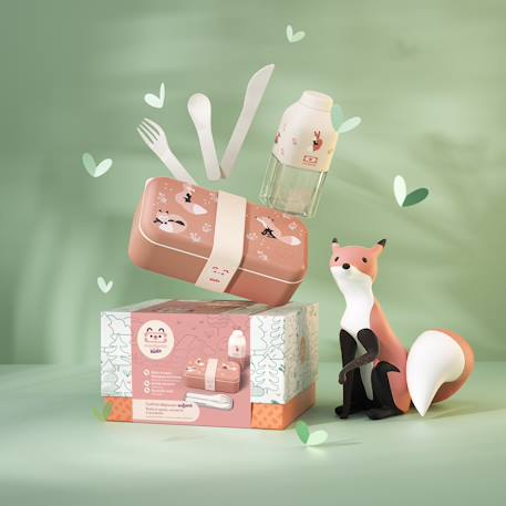 Coffret cadeau enfants lunch box foodie 500ml Cannelle fox+Vert raccoon 4 - vertbaudet enfant 