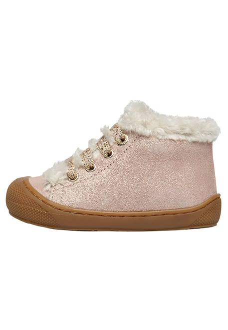 Chaussures premiers pas en daim et laine lallit Platine-+Rose- 8 - vertbaudet enfant 