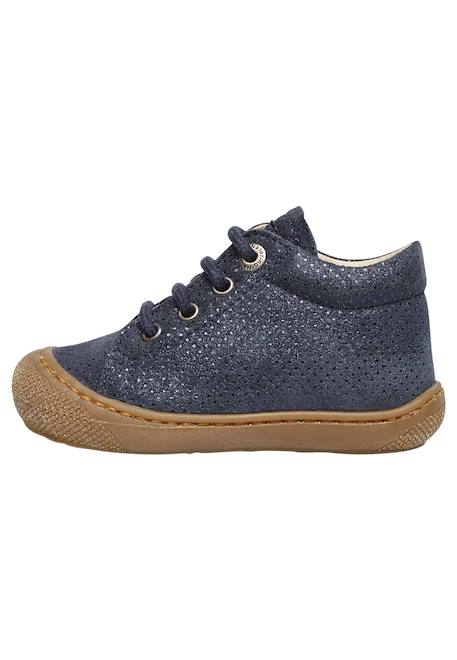 Chaussures premiers pas en suède lamé cocoon Marine- 3 - vertbaudet enfant 