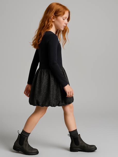 Robe boule fille bi-matière anthracite 7 - vertbaudet enfant 