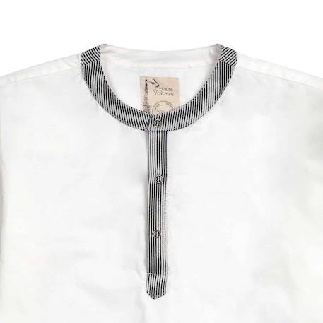 Chemise  col mao pour   rimbaud Blanc rayures bleues 4 - vertbaudet enfant 