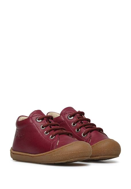 Chaussures premiers pas en cuir cocoon Bordeaux-+Noir-+Vert foncé- 2 - vertbaudet enfant 