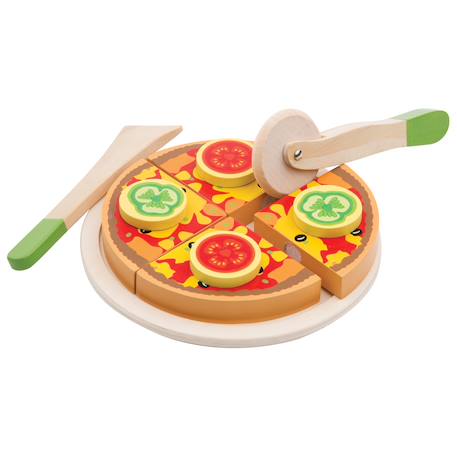 Pizza en bois à couper Beige 2 - vertbaudet enfant 