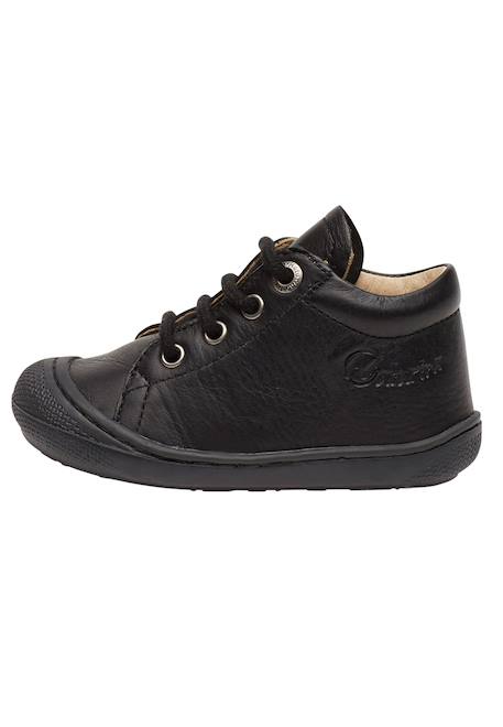 Chaussures premiers pas en cuir cocoon Bordeaux-+Noir-+Vert foncé- 8 - vertbaudet enfant 
