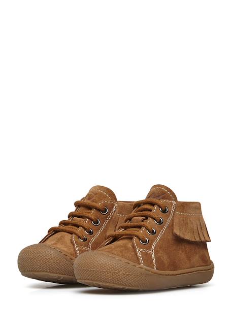 Chaussures premiers pas en suède july one Beige+Marron- 10 - vertbaudet enfant 