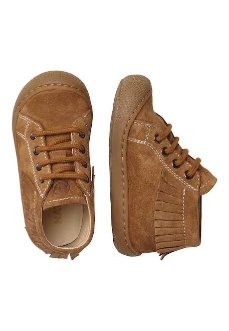 Chaussures premiers pas en suède july one Beige+Marron- 9 - vertbaudet enfant 