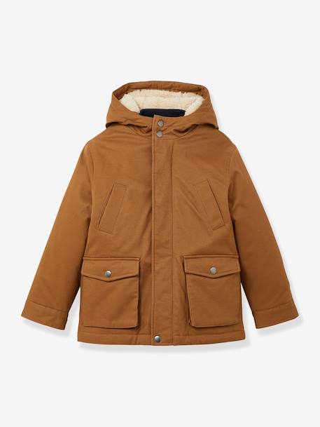 Parka chaude garçon caramel+marine 1 - vertbaudet enfant 