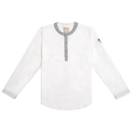 Chemise  col mao pour   rimbaud Blanc rayures bleues 3 - vertbaudet enfant 