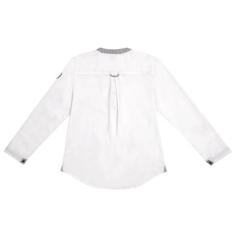 Chemise  col mao pour   rimbaud Blanc rayures bleues 5 - vertbaudet enfant 