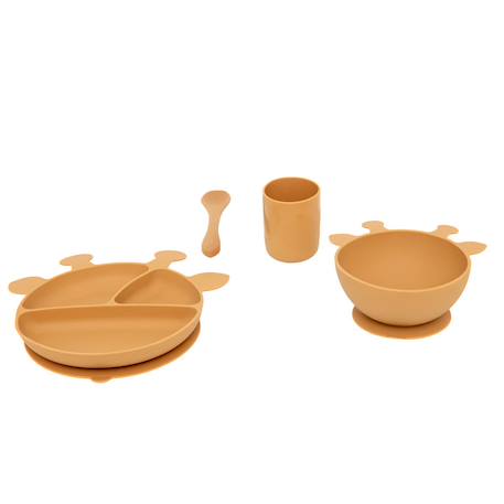 Set repas vaisselle 4 pièces enfant Moutarde+Ocre 2 1 - vertbaudet enfant 