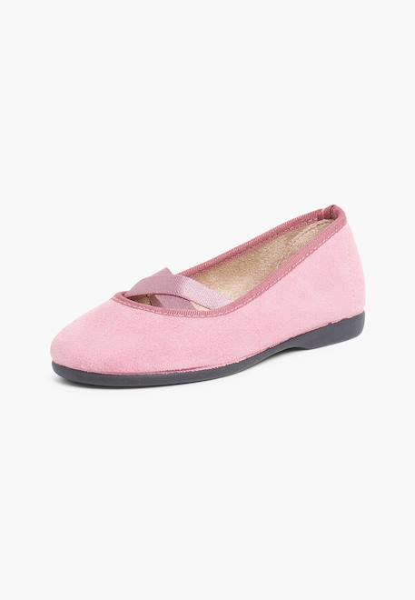 Ballerines fille ruban croisé style ballet Gris+Marron+Rose 12 - vertbaudet enfant 