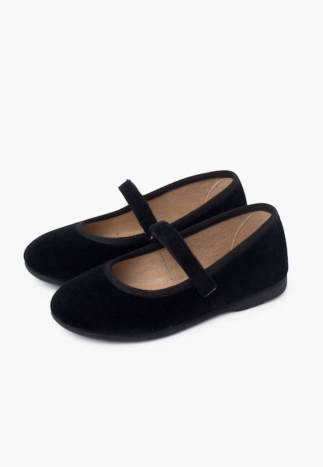 Babies velours fille bride fine à scratch Bordeaux+Gris+Noir 16 - vertbaudet enfant 