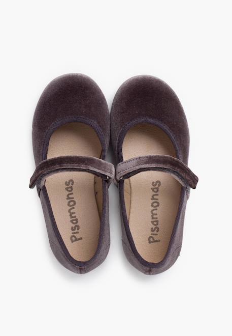 Babies velours fille bride fine à scratch Bordeaux+Gris+Noir 11 - vertbaudet enfant 