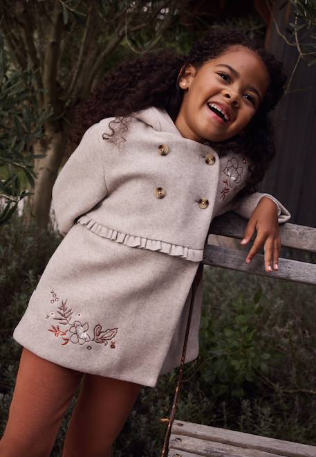 Manteau enfant avec capuche manouk Beige 1 - vertbaudet enfant 