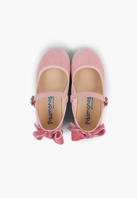 Babies à boucle et noeud arrière velours Bleu marine+Bordeaux+Gris+Rose 23 - vertbaudet enfant 