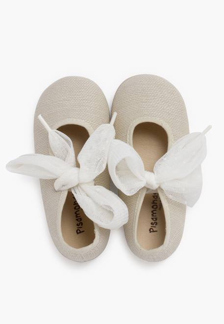 Ballerines laçage tulle plumetis Écru 5 - vertbaudet enfant 