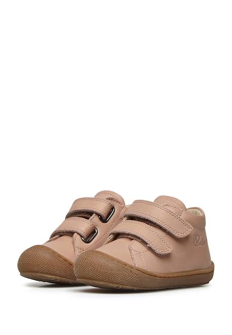 Chaussures premiers pas en cuir cocoon vl Beige-marron+Rose poudré-+Rose-beige- 10 - vertbaudet enfant 