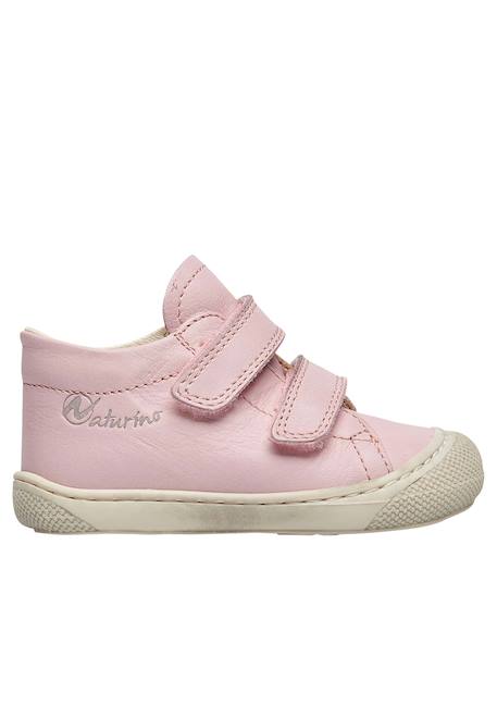 Chaussures en cuir cocoon vl Blanc-rose-+Rose-gris- 1 - vertbaudet enfant 