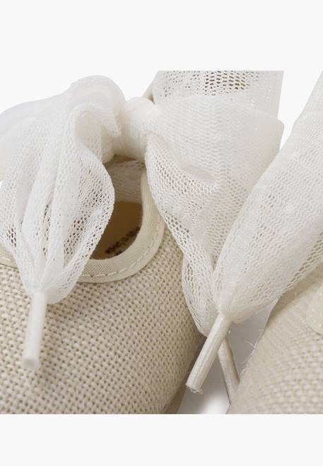 Ballerines laçage tulle plumetis Écru 6 - vertbaudet enfant 