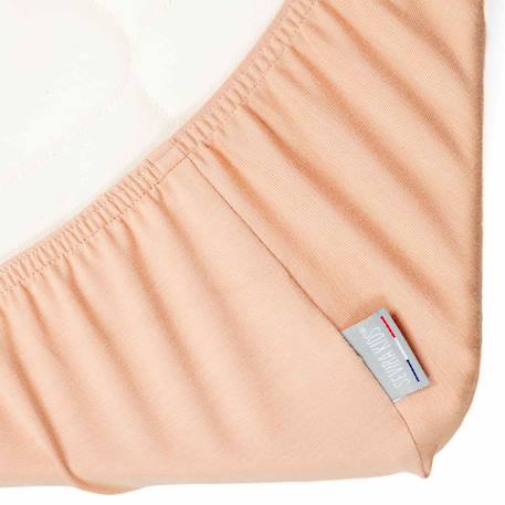 Drap housse en coton jersey uni Beige+Blanc+Écru+Pêche+Vert amande+Vert de gris 16 - vertbaudet enfant 