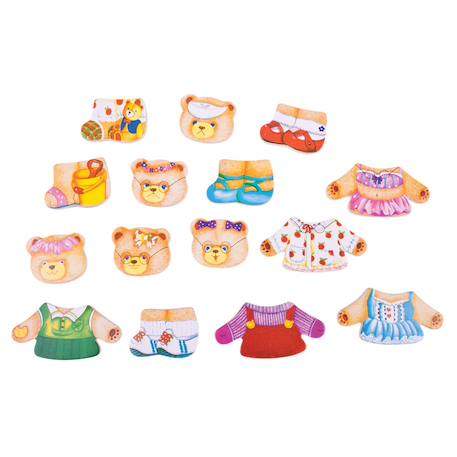 Famille ours à habiller en bois Beige 5 - vertbaudet enfant 