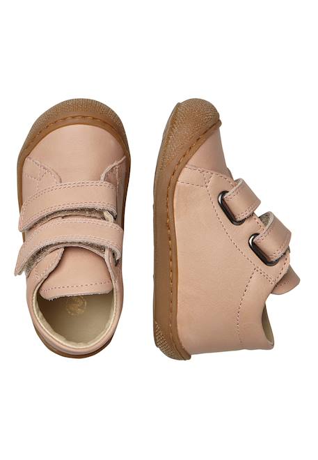 Chaussures premiers pas en cuir cocoon vl Beige-marron+Rose poudré-+Rose-beige- 9 - vertbaudet enfant 