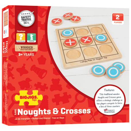 Jeu du morpion en bois Beige 4 - vertbaudet enfant 