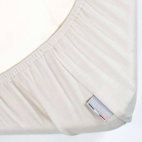 Drap housse en coton jersey uni Beige+Blanc+Écru+Pêche+Vert amande+Vert de gris 4 - vertbaudet enfant 