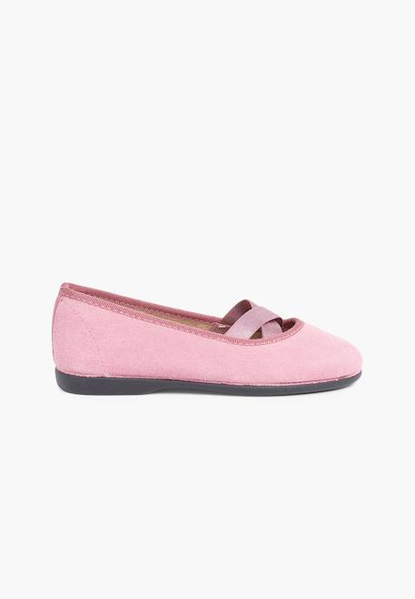 Ballerines fille ruban croisé style ballet Gris+Marron+Rose 11 - vertbaudet enfant 