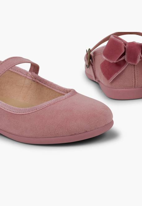 Babies à boucle et noeud arrière velours Bleu marine+Bordeaux+Gris+Rose 24 - vertbaudet enfant 