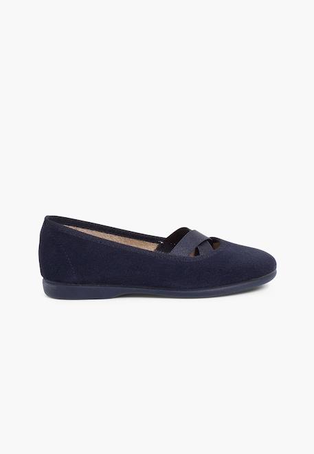 Ballerines fille ruban croisé style ballet Bleu marine+Gris+Marron+Rose 1 - vertbaudet enfant 