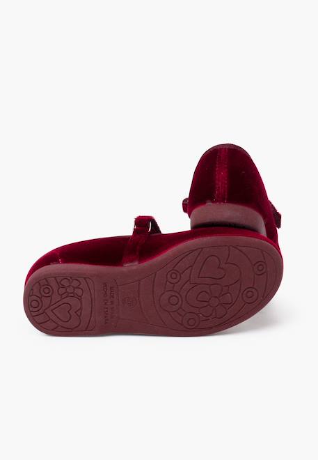 Babies velours fille bride fine à scratch Bordeaux+Gris+Noir 3 - vertbaudet enfant 