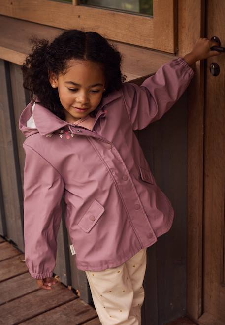 Manteau enfant imperméable doublé sherpa sora Rose 1 - vertbaudet enfant 