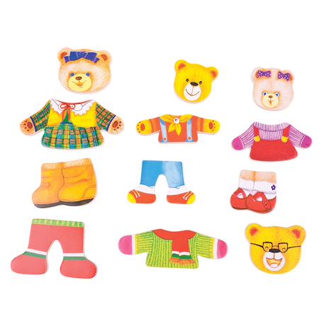 Famille ours à habiller en bois Beige 2 - vertbaudet enfant 