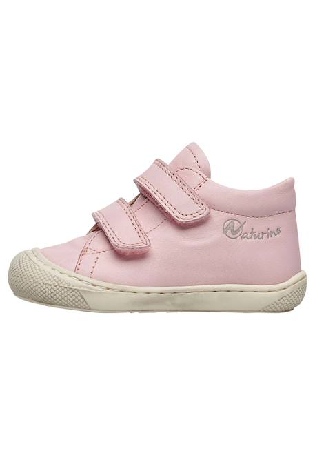 Chaussures en cuir cocoon vl Blanc-rose-+Rose-gris- 3 - vertbaudet enfant 