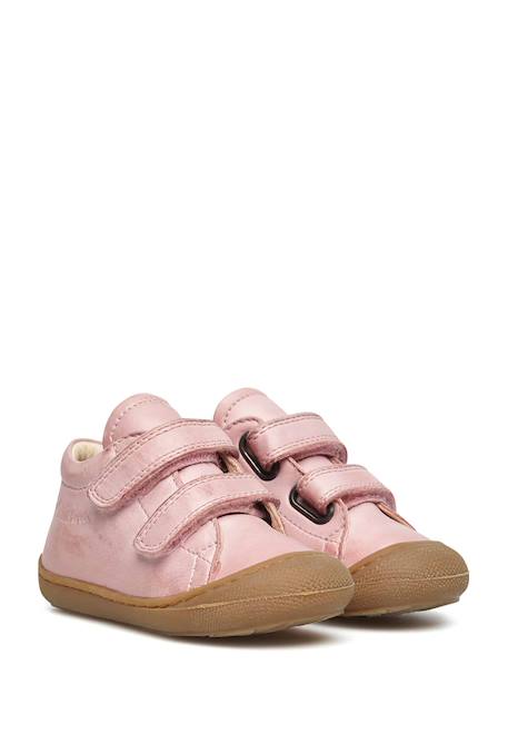 Chaussures premiers pas en cuir cocoon vl Beige-marron+Rose poudré-+Rose-beige- 12 - vertbaudet enfant 